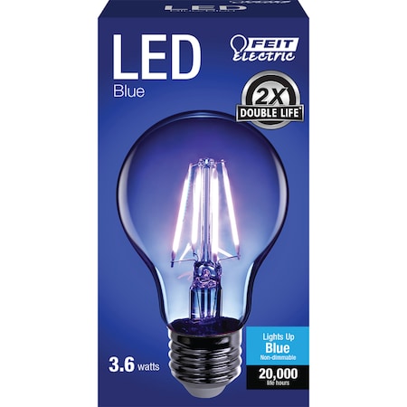 Feit Electric Feit A19 E26 (Medium) Filament LED Bulb Blue 30 Watt Equivalence 1 pk A19/TB/LED